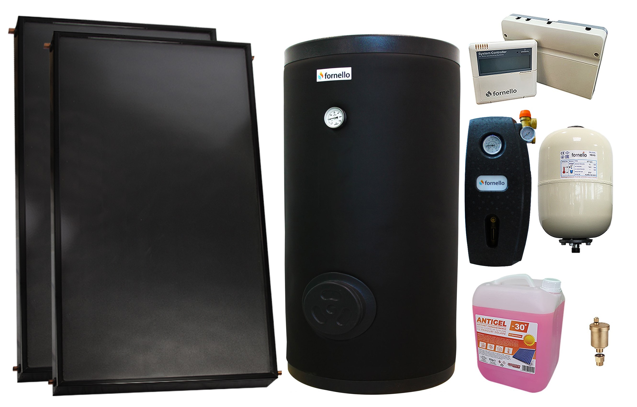 Pachet Premium Solar Fornello 2 Panouri + Boiler 200L