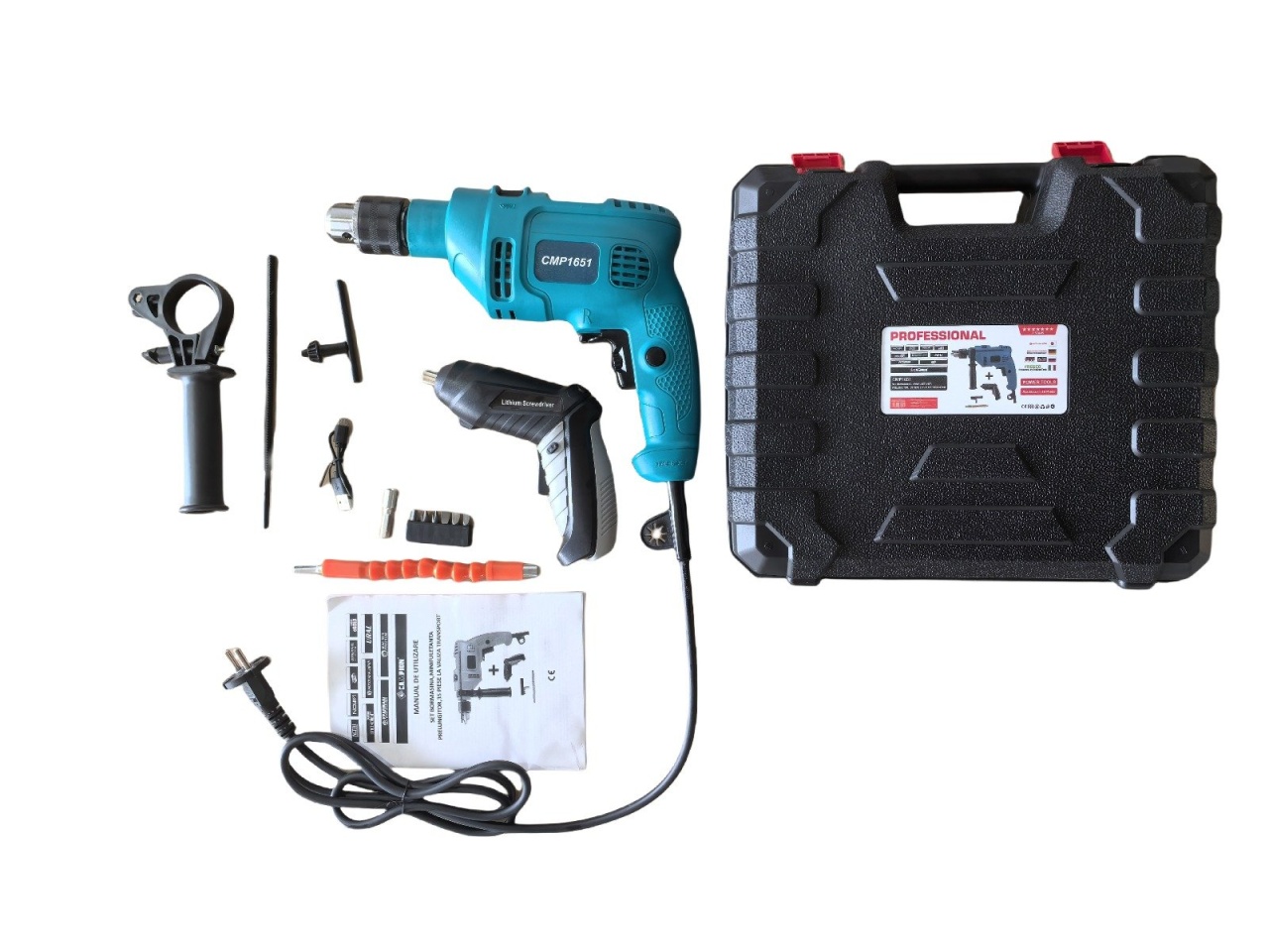 Bormasină cu percuție Campion CMP1651 35 piese - imagine 2