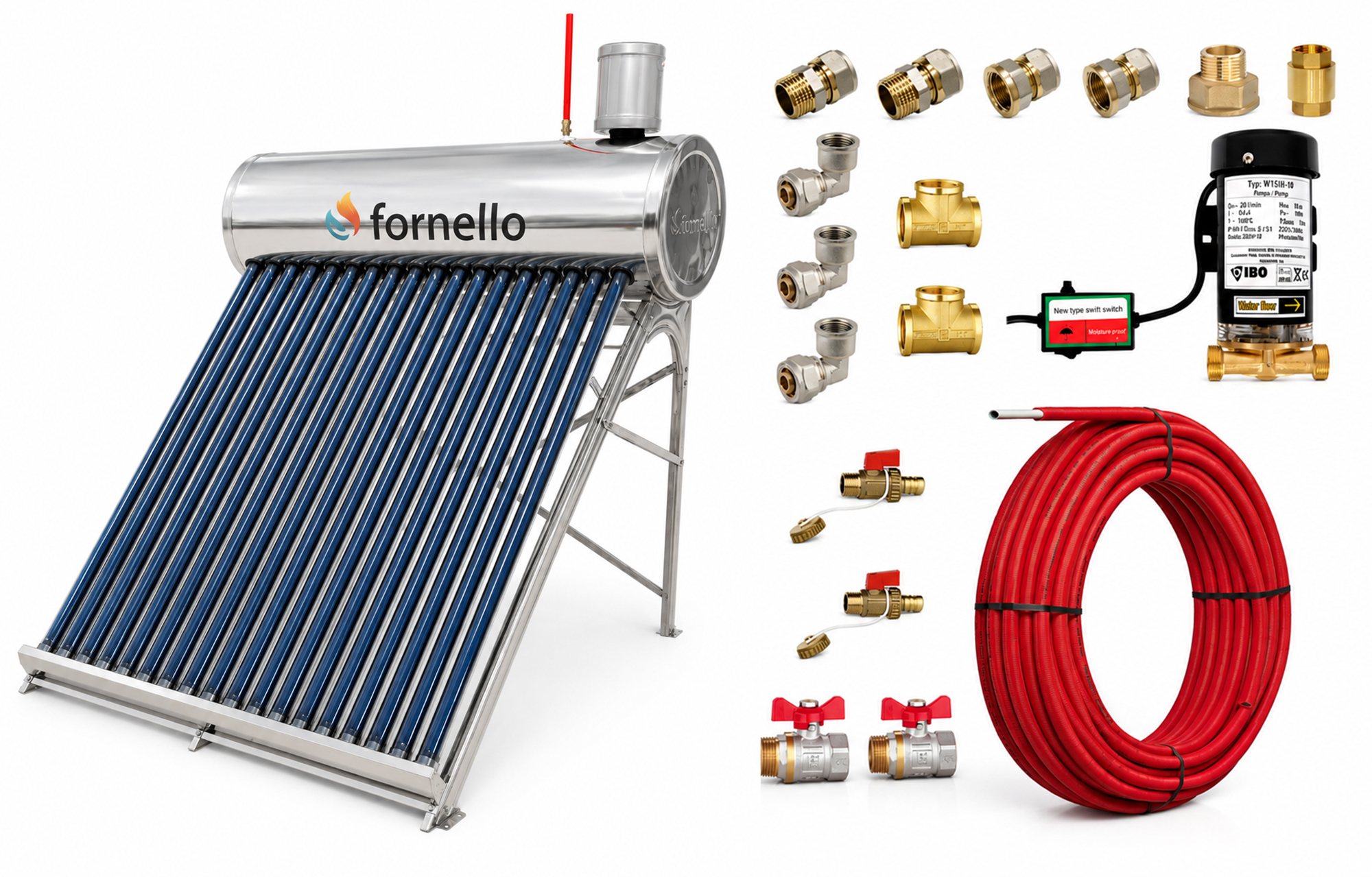 Panou Solar Fornello 150L 18 Tuburi Vidate - imagine 2
