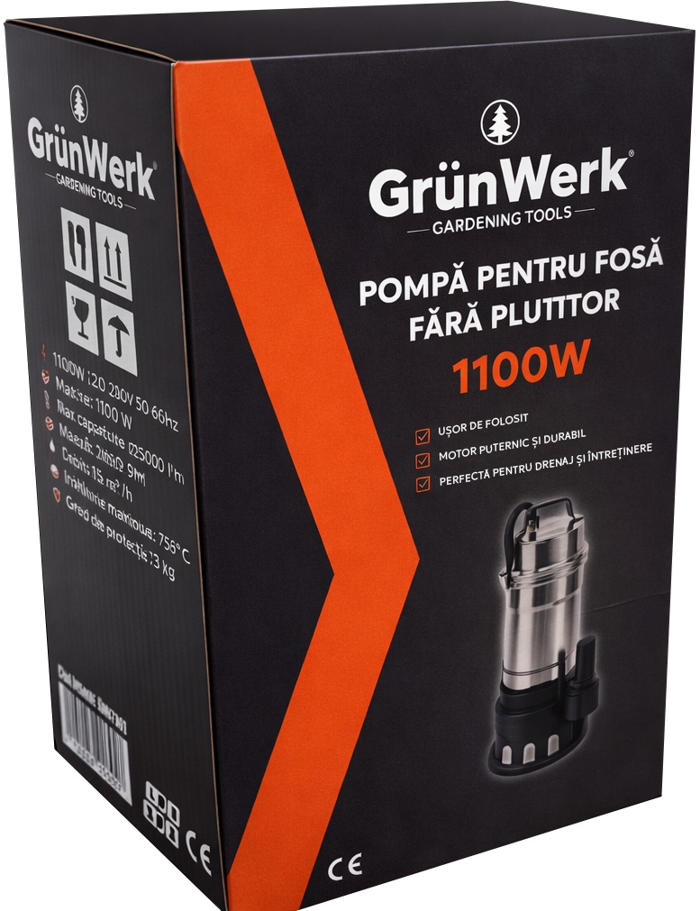 Pompa Apa Murdara Submersibila Inox 1100W Grunwerk GW7517 - imagine 8