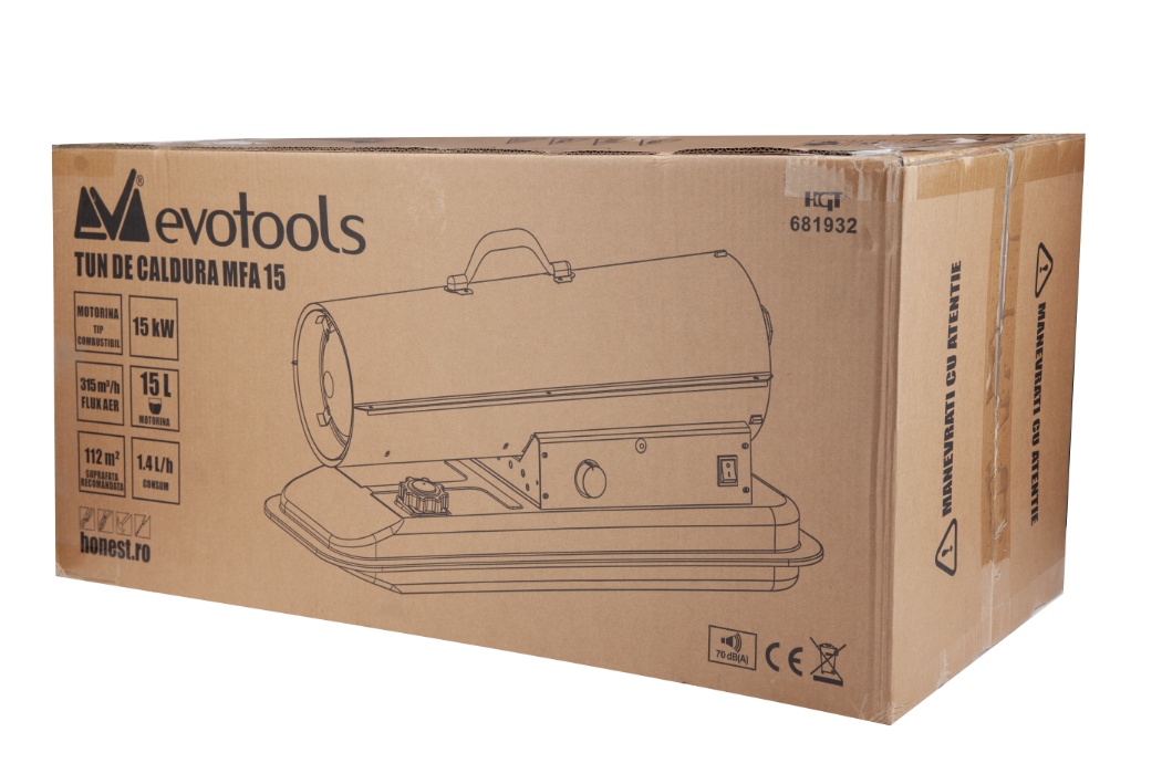 Tun Caldura Diesel Evotools 15kW 112m² - imagine 3