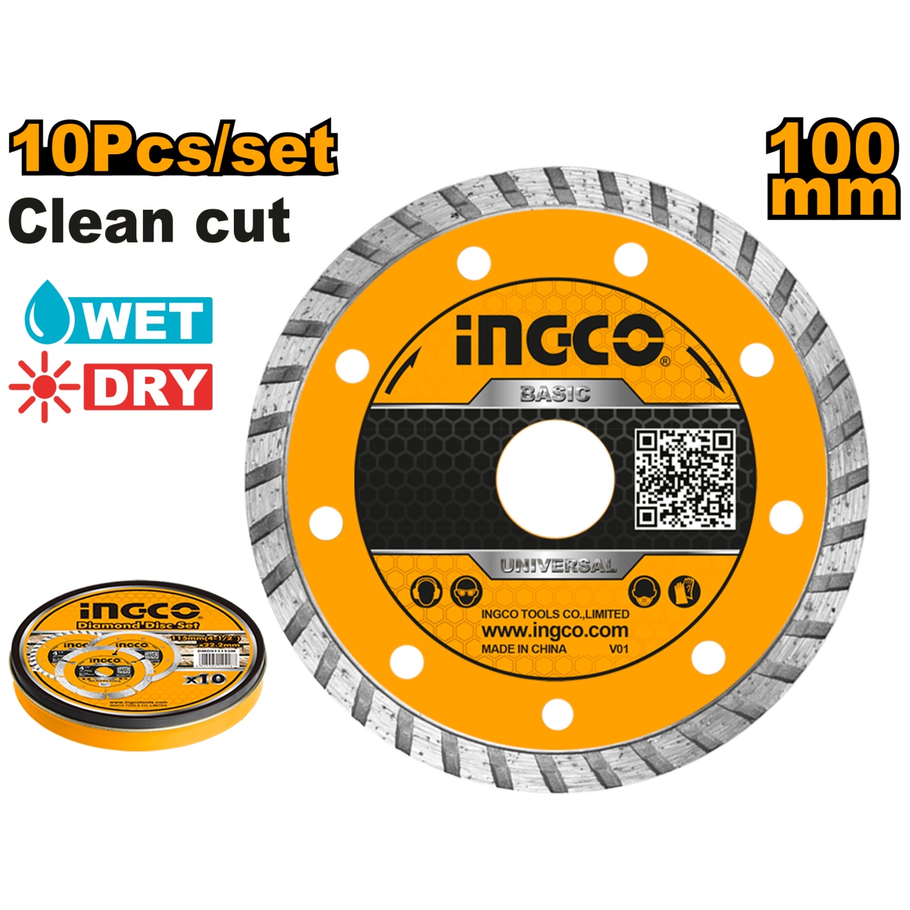 Disc Diamantat Turbo Ingco 180mm | Tăiere Rapidă