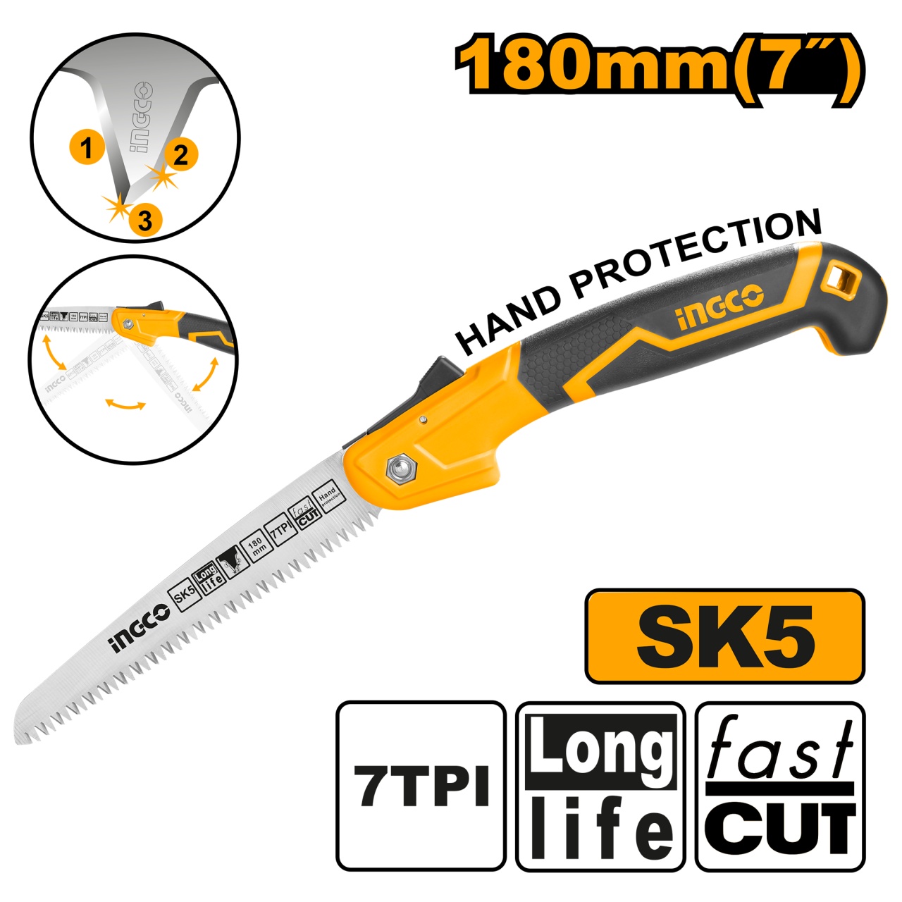 Fierastrau Pliabil INGCO 180mm HFSW1808