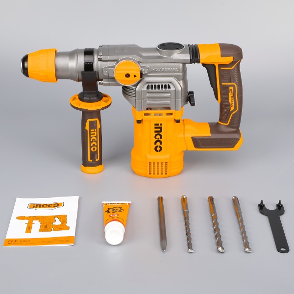 Ciocan rotopercutor 4.5J, 930rpm, 4400bpm, 20V Brushless Fara Acumulator Ingco CRHLI20288 - imagine 9