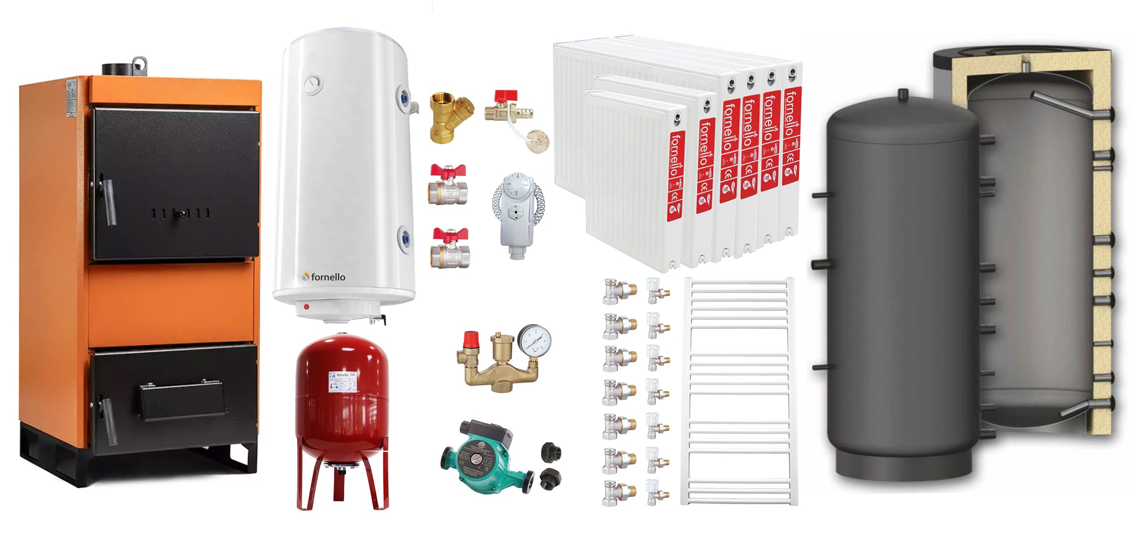 Pachet Centrala Lemne Fiama 45kW - Sistem Complet