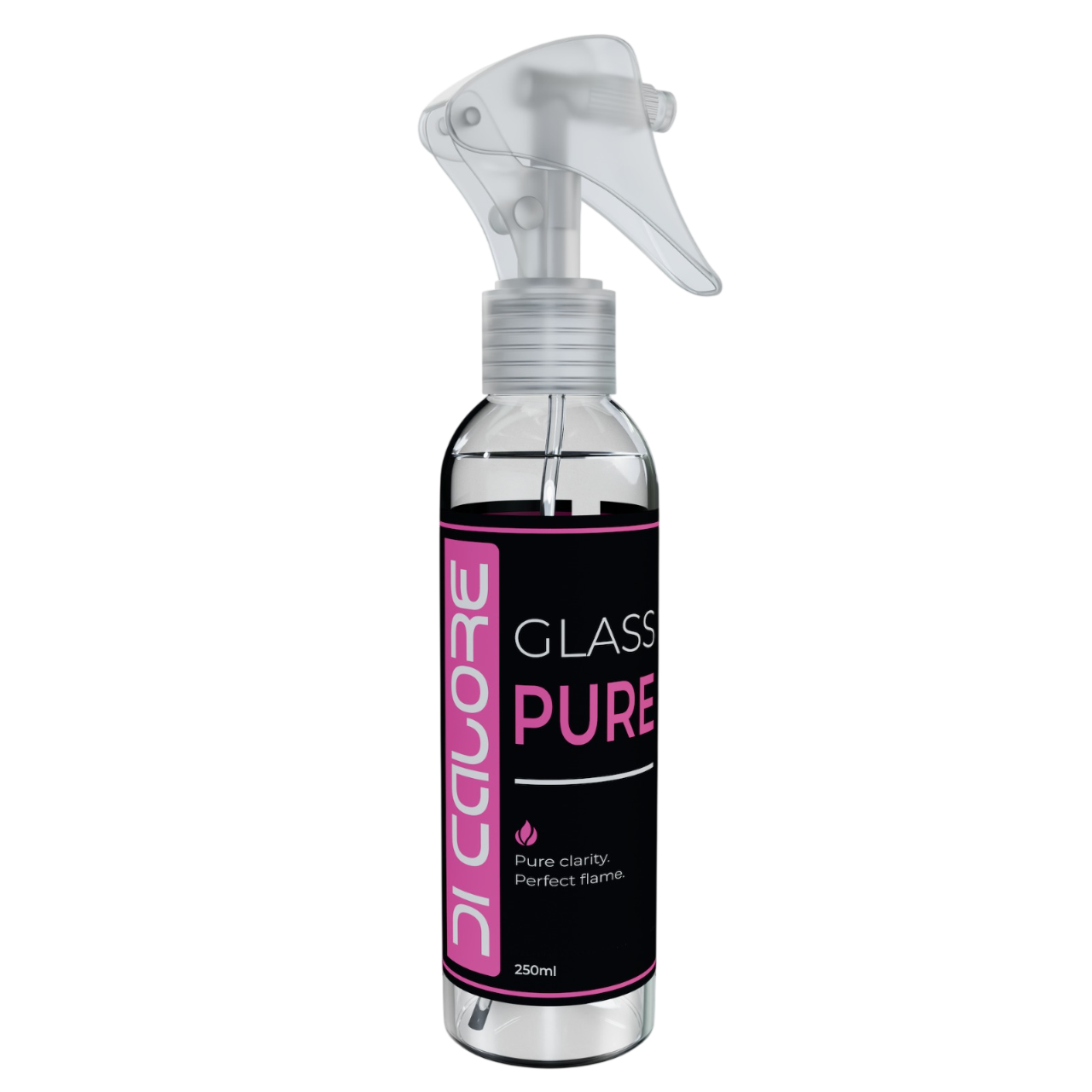 Solutie profesionala de curatare a sticlei de pe șeminee, sobe, cuptoare, Di Calore Glass PURE 250ml