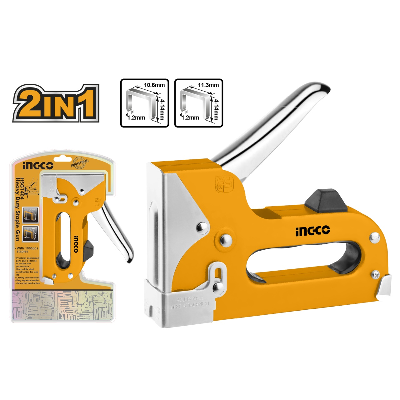 Capsator Tapiterie INGCO HSG1404 cu 1000 Capse - imagine 2