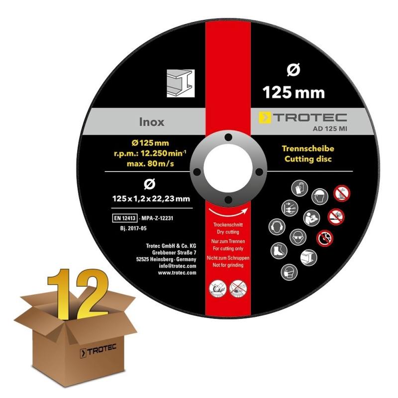 Disc de tăiere inox Trotec AD-125-MI, pachet 12 bucăți - imagine 2