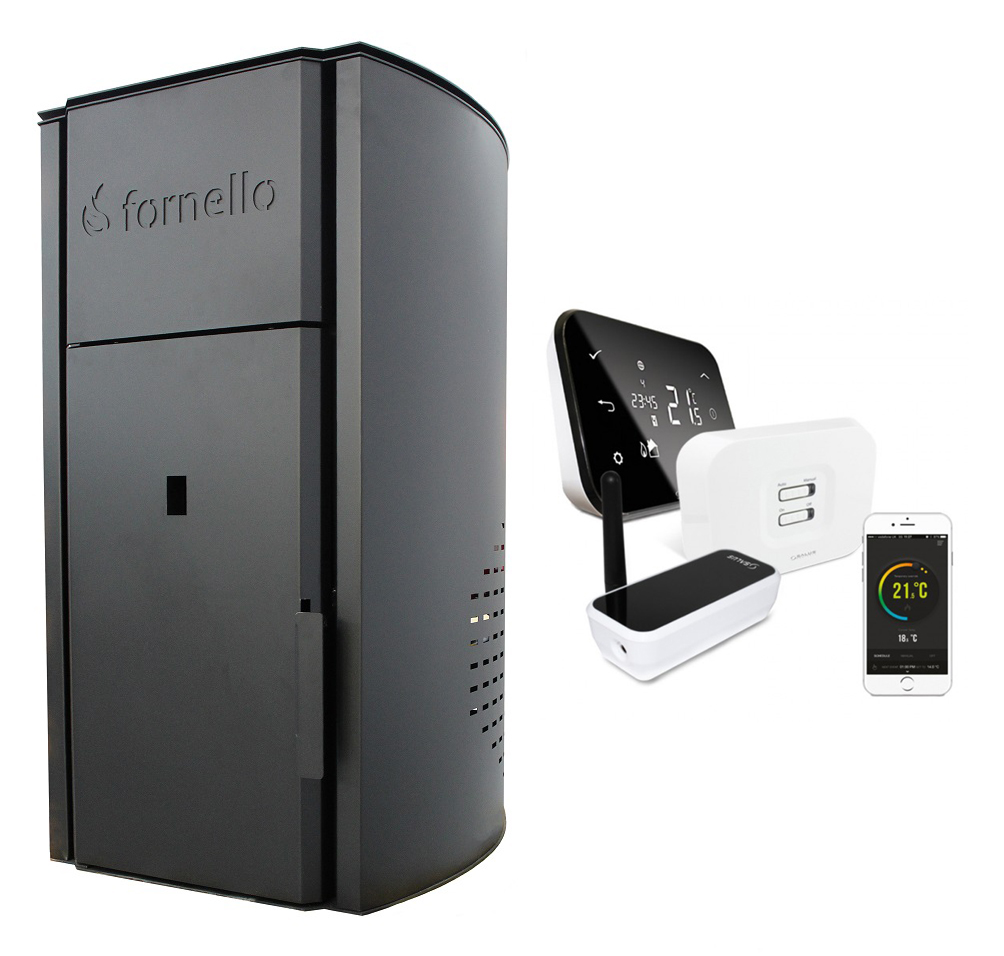 Pachet centrală peleti Fornello 25KW + termostat Wi-Fi