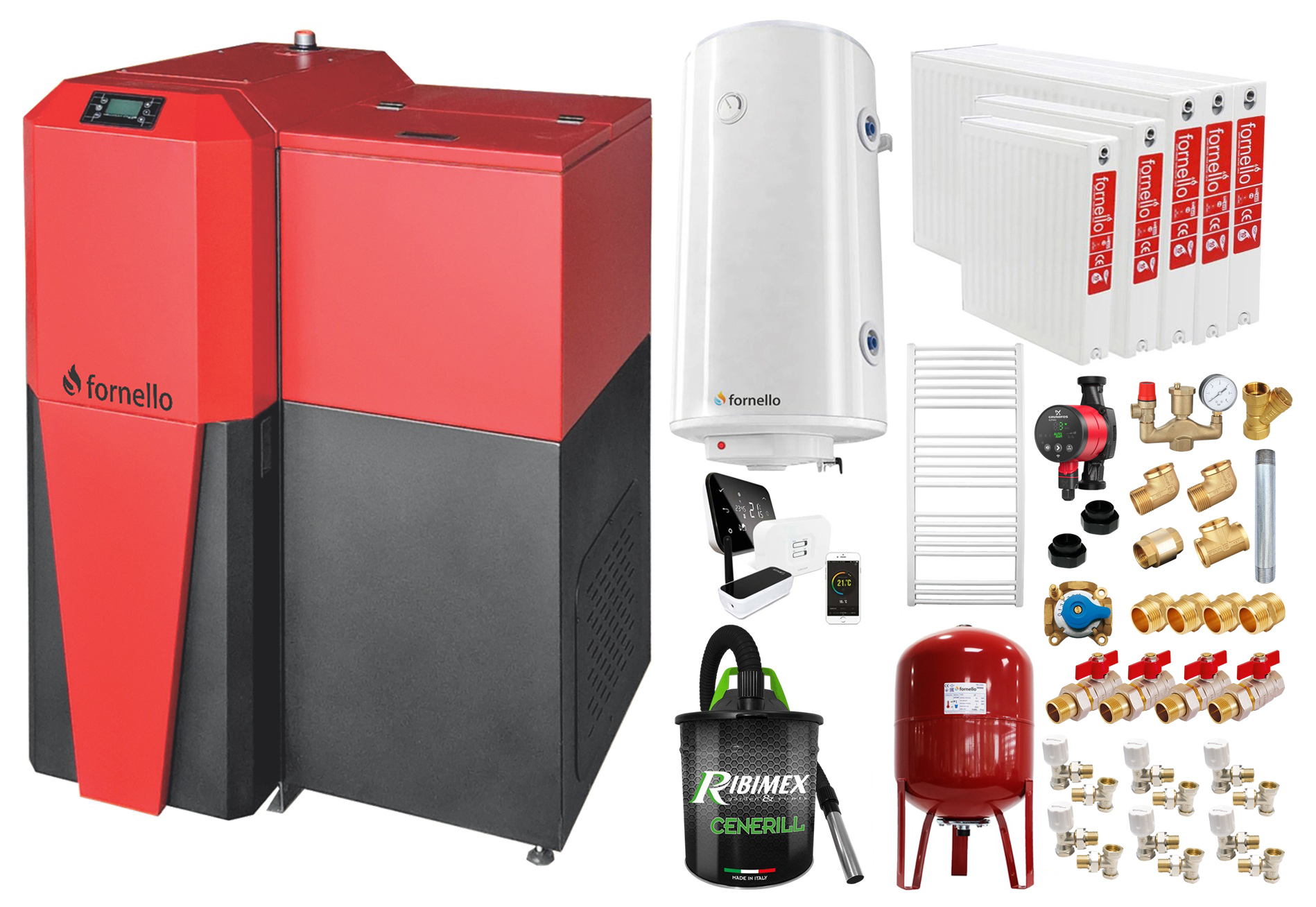 Centrala Mixta Fornello Tera 28kW - Pachet Complet