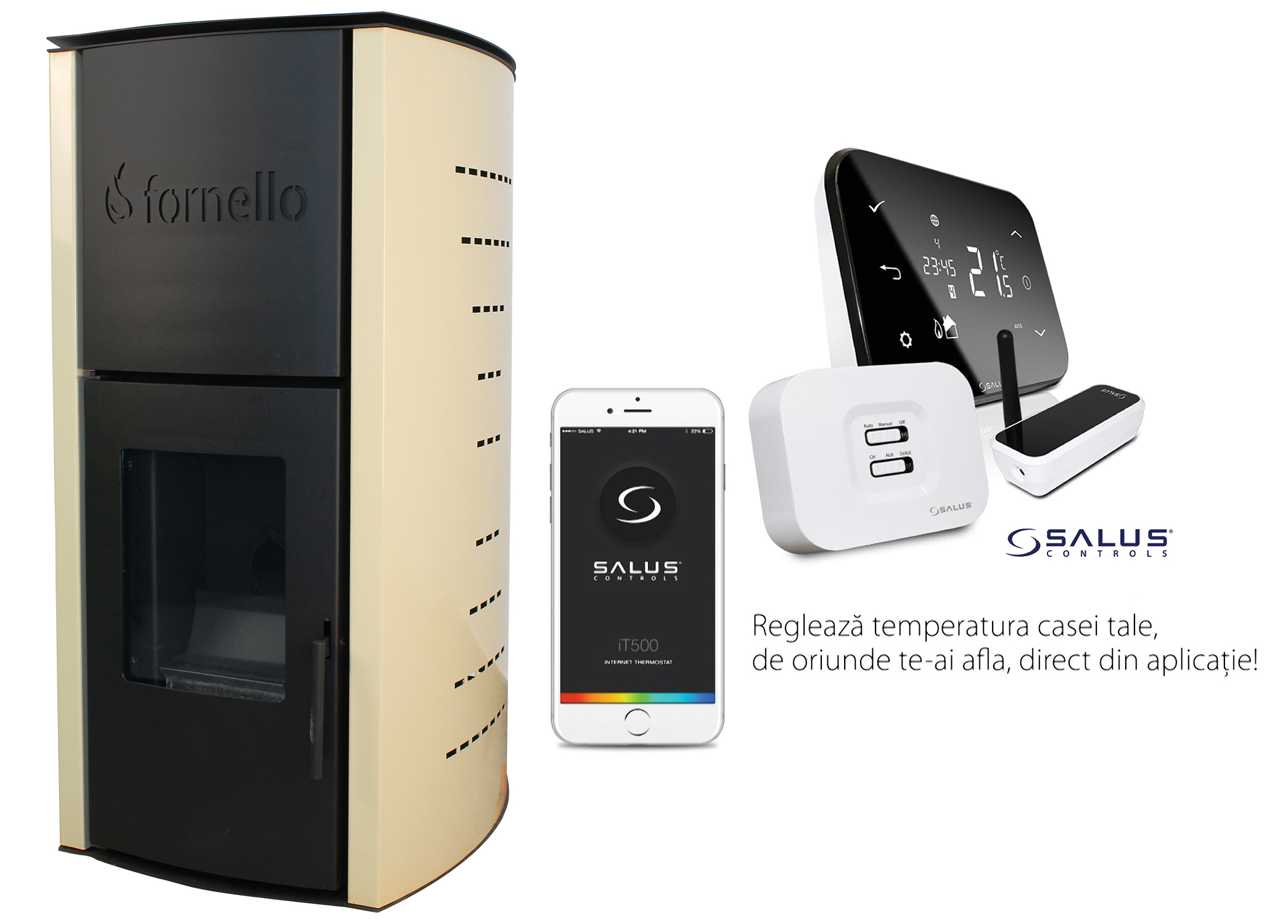 Termosemineu Fornello 18kW cu control Wi-Fi