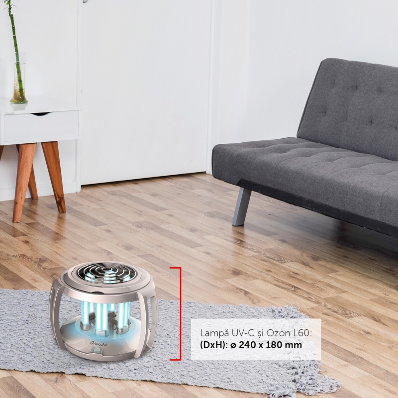 Lampa UV-C cu Ozon AlecoAir L60 SMART, Wi-Fi, 60 m² - imagine 7