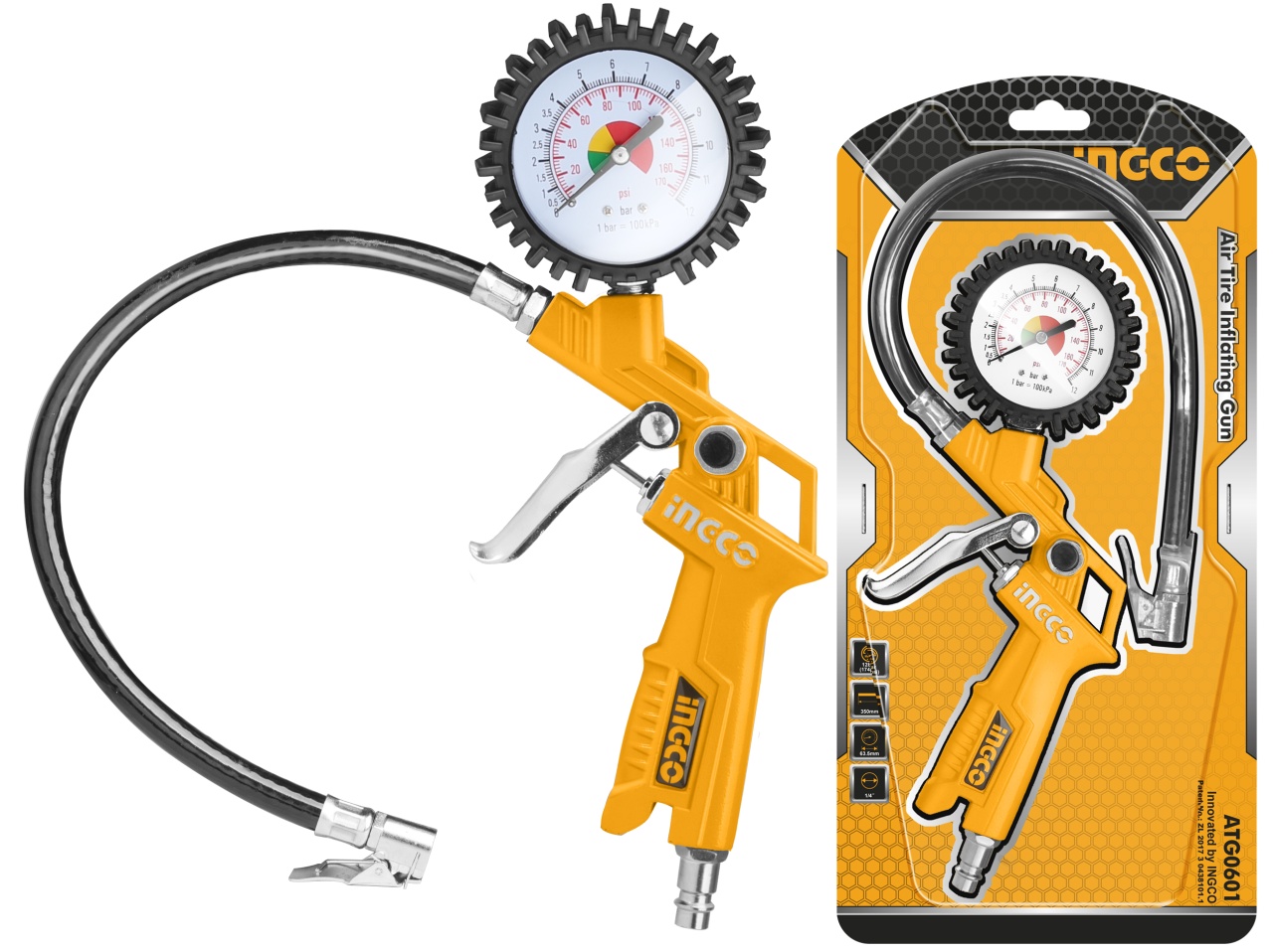 Pistol aer cu manometru 8.5 bari Ingco ATG0601 - imagine 2