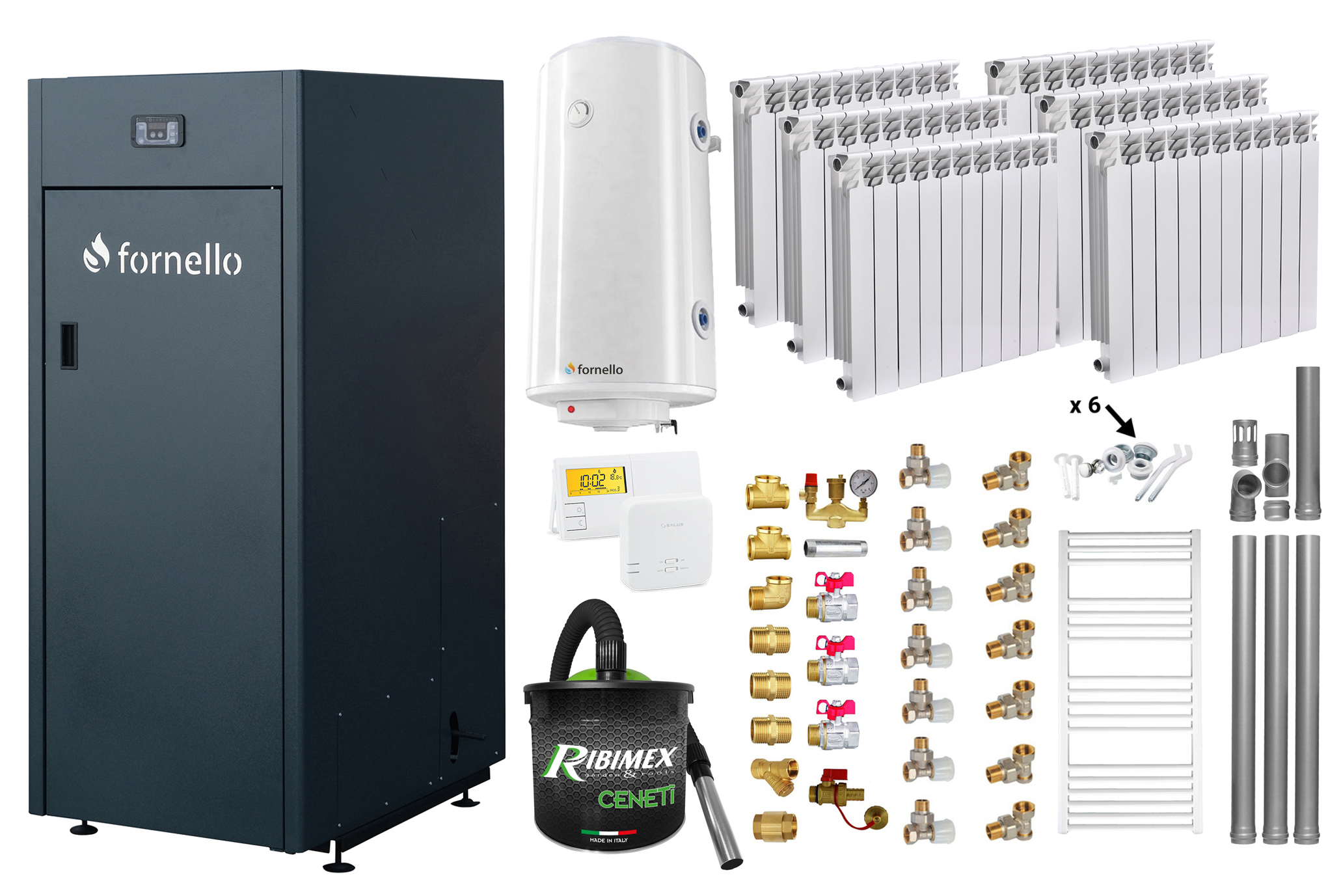 Pachet Centrala Peleti Fornello 25KW Complet