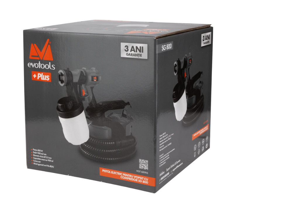 Pistol Vopsit Electric Evotools SG 800, 800W - imagine 3