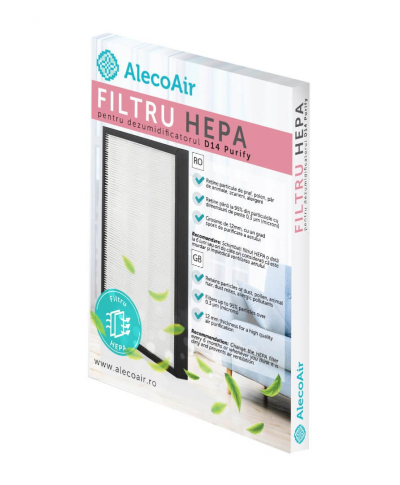 Filtru HEPA AlecoAir D14 Purify, aer curat fără alergeni
