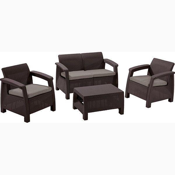 Set Mobilier Gradina Corfu, 4 piese, Rattan