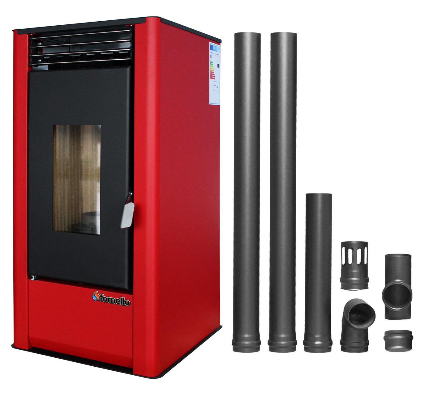 Fornello SmartPell 11KW - Semineu pe Peleti Bordeaux