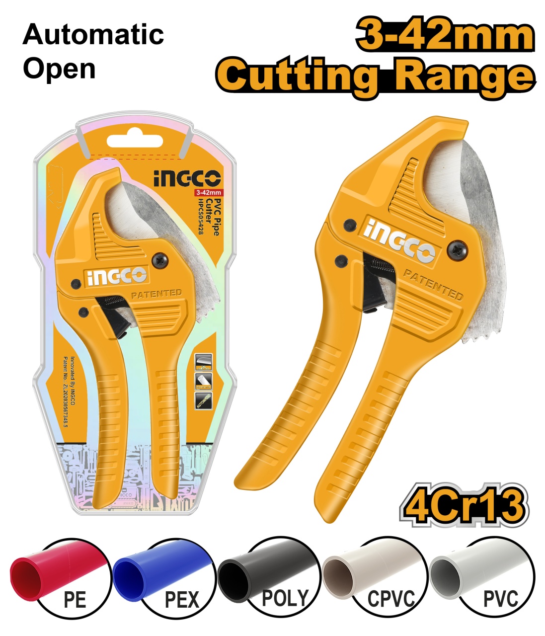 Clește Tăietor Țeavă INGCO, Deschidere Automată