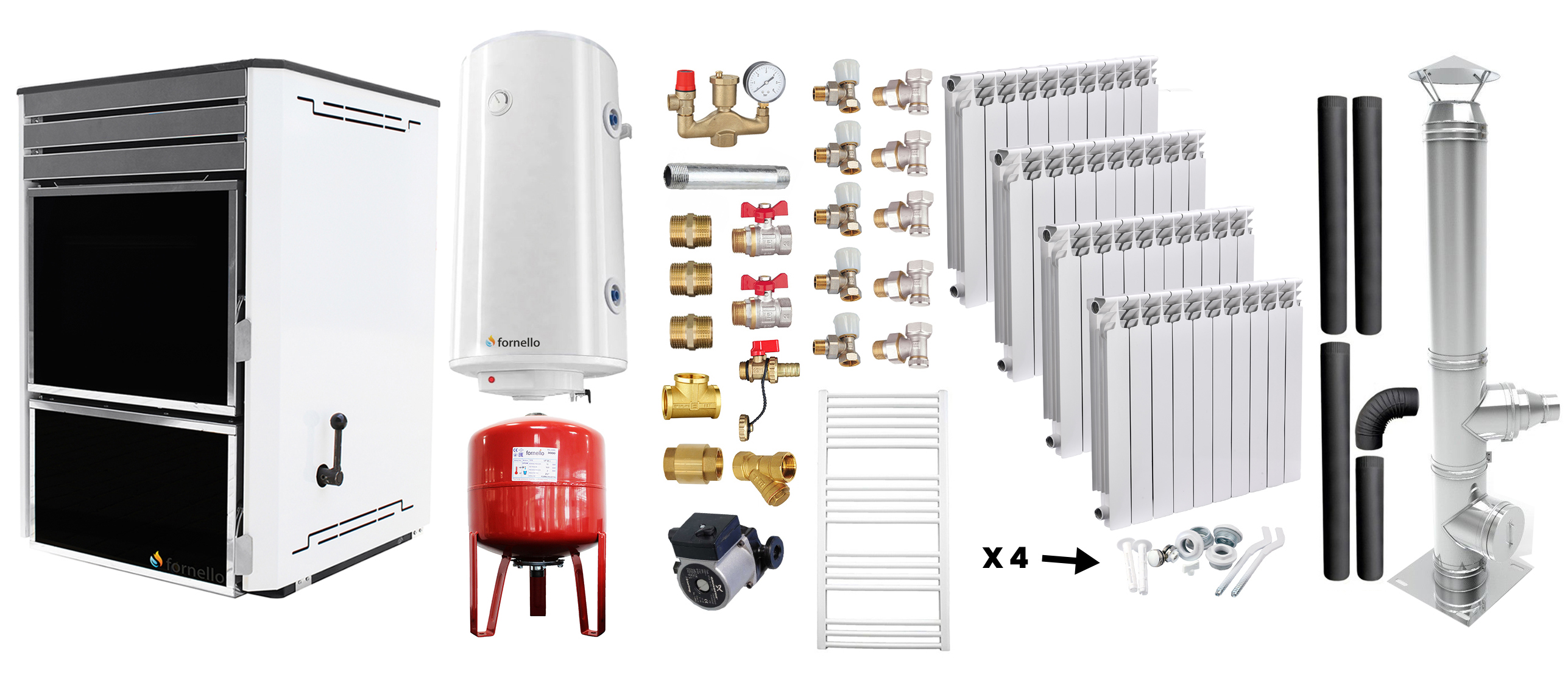 Pachet Complet Termosemineu Fornello Dila Eco 29kW