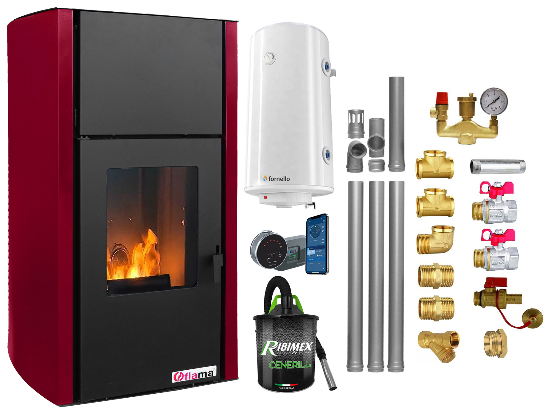 Termosemineu Fornello 25kW Pachet Complet - imagine 2