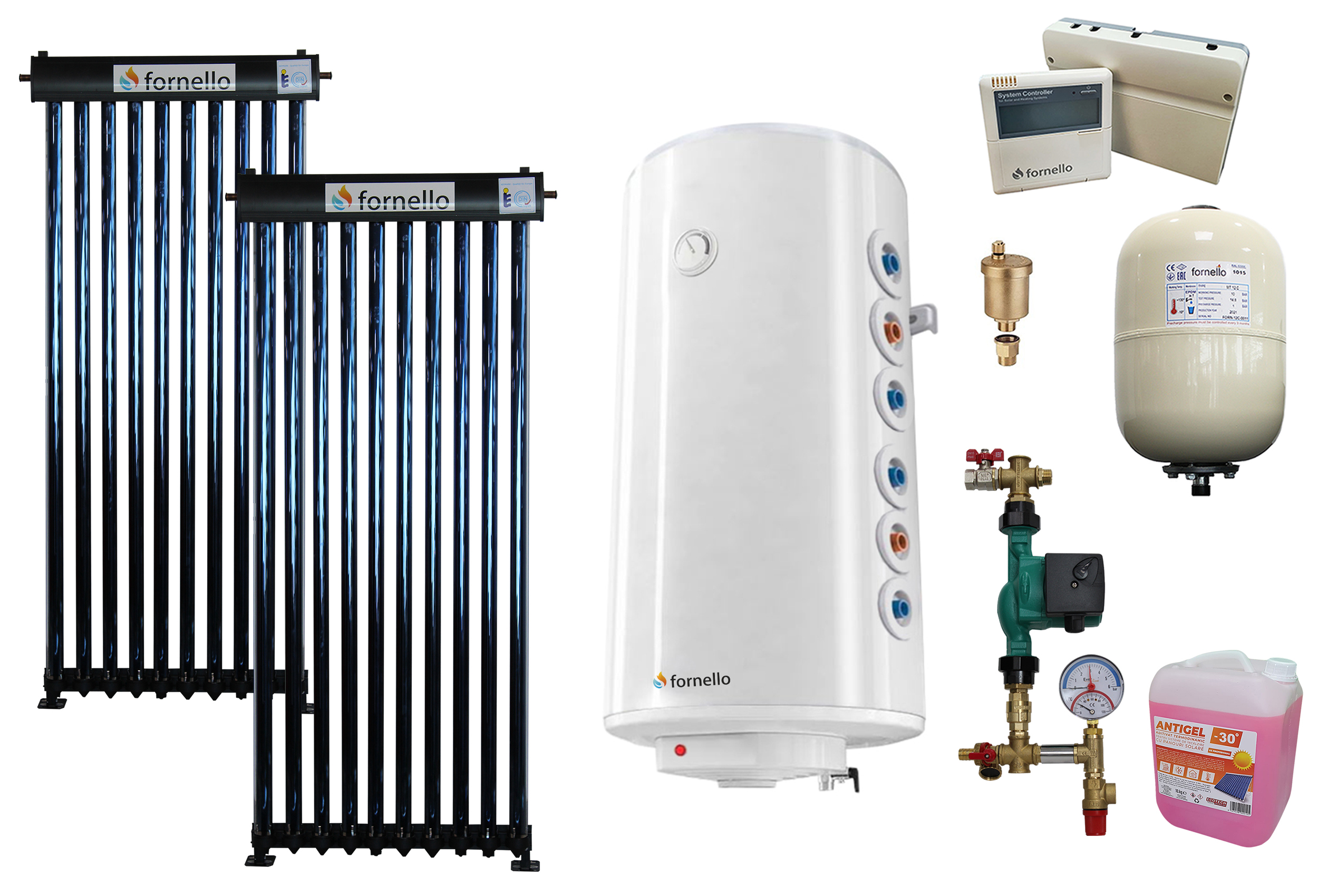System Solar Fornello 20 Tuburi + Boiler 120L Presurizat