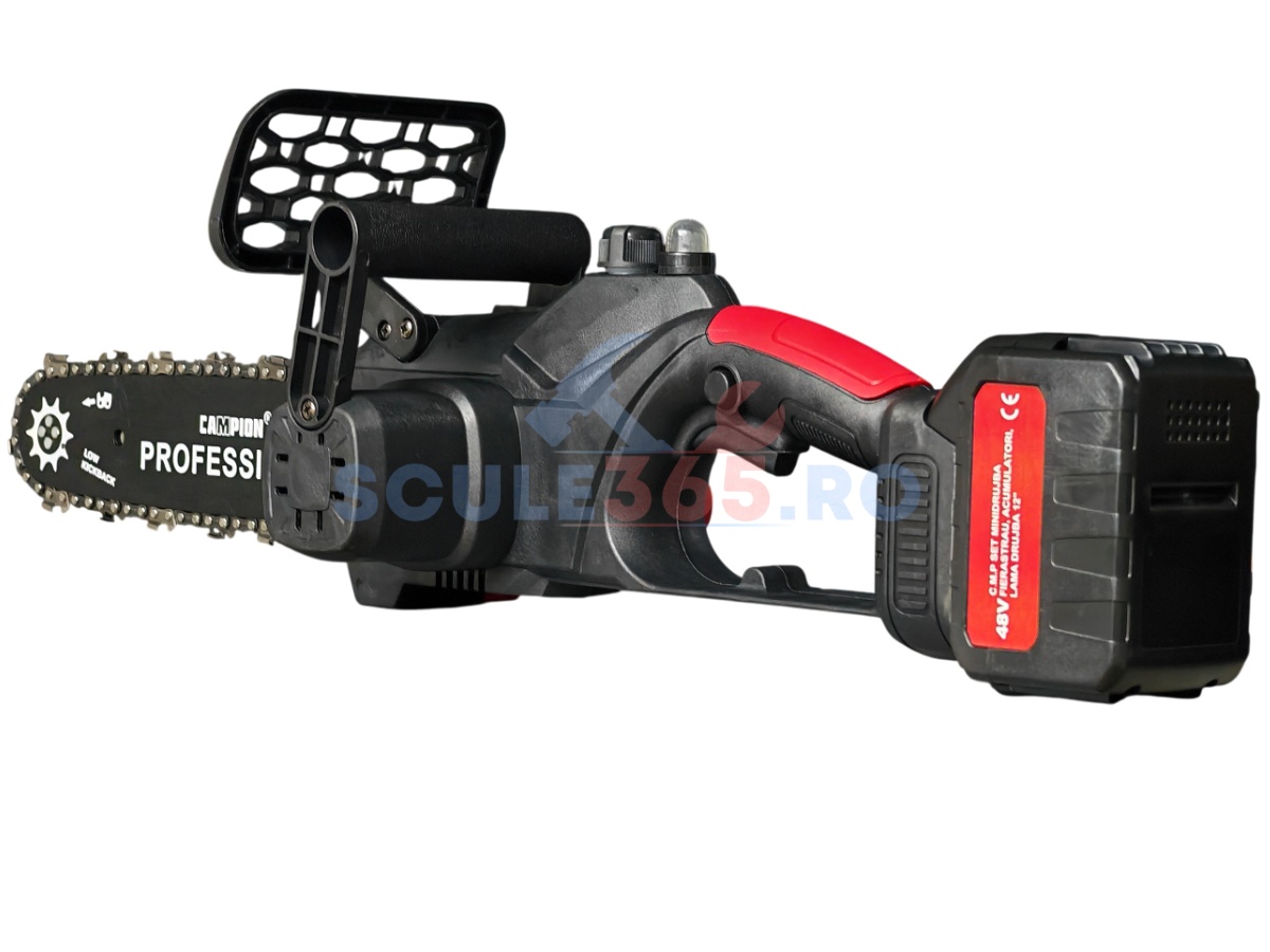 Mini Drujba electrica 8AH, 48V, 300mm, 2 acumulatori, brushless, ungere automata, 1800w, CAMPION CMP1756 - imagine 8