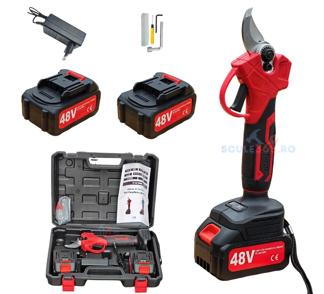 Foarfeca Motoyama 48V 2 Acumulatori Profesională