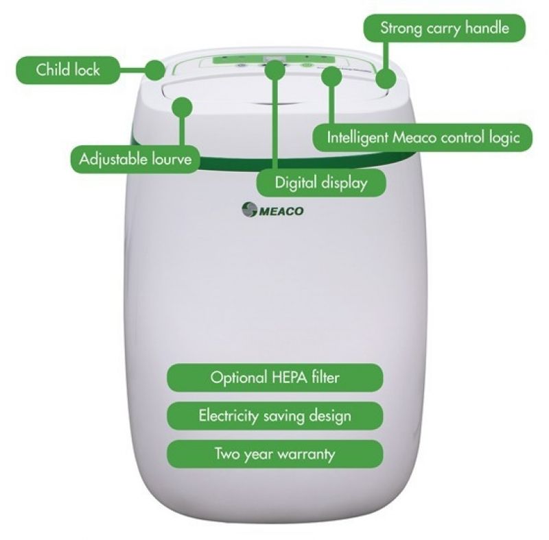 Dezumidificator Meaco UK12L, 12 l/zi, Higrostat, HEPA Cadou - imagine 6