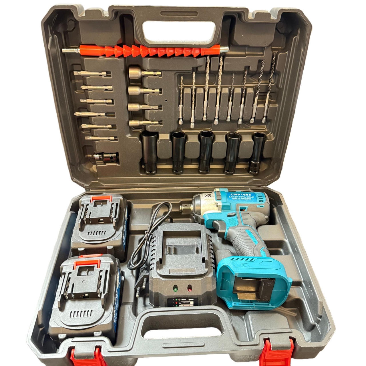 Masina de insurubat Cheie cu impact 350nM, cu 2 acumulatori 48v,, 3000rpm, 3200bpm Campion PROFESSIONAL CMP1685 - imagine 2