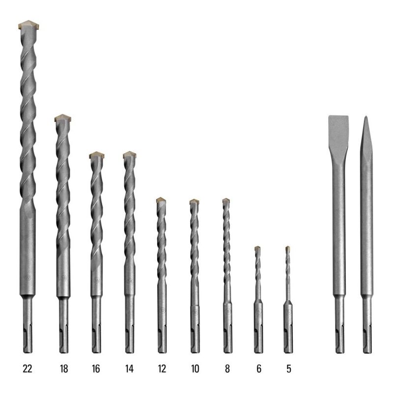 Set Burghie și Dălți SDS-Plus Trotec, 11 Piese