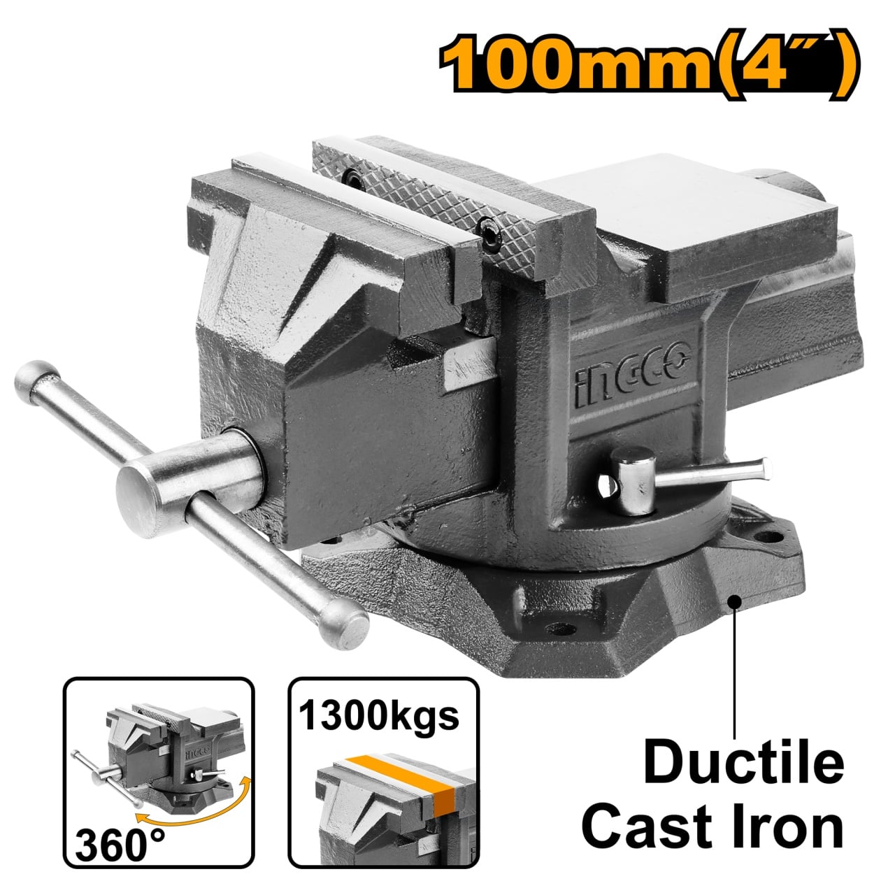 Menghină rotativă 360° Ingco HBV084, 100mm
