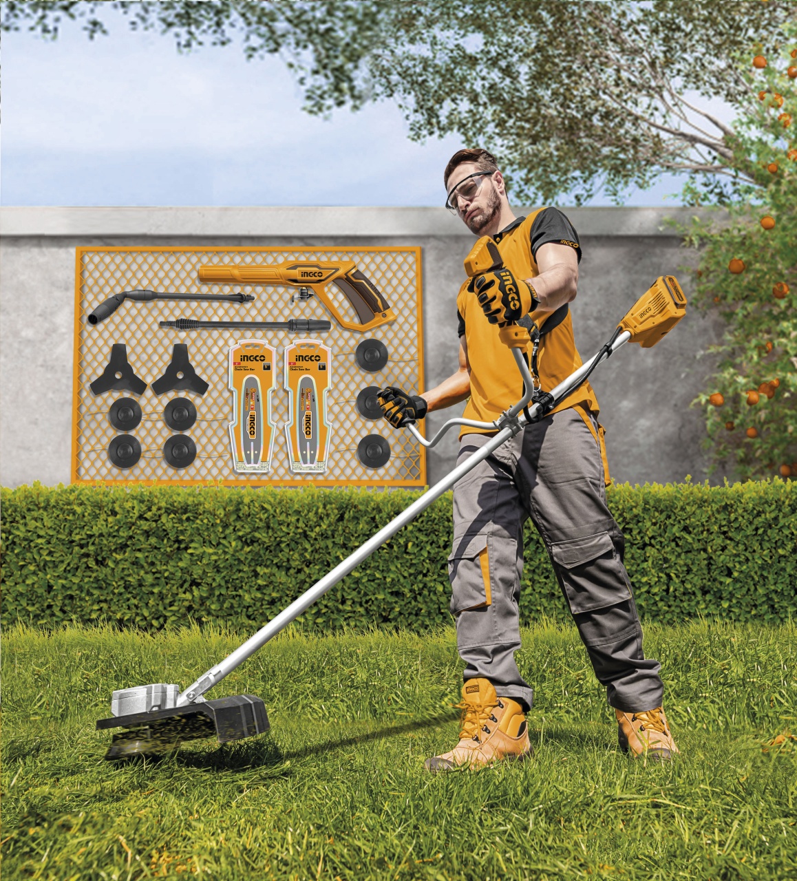 Motocoasa trimmer electric 40V cu 2 acumulatori 4Ah, Ingco CSTLI202522 - imagine 9