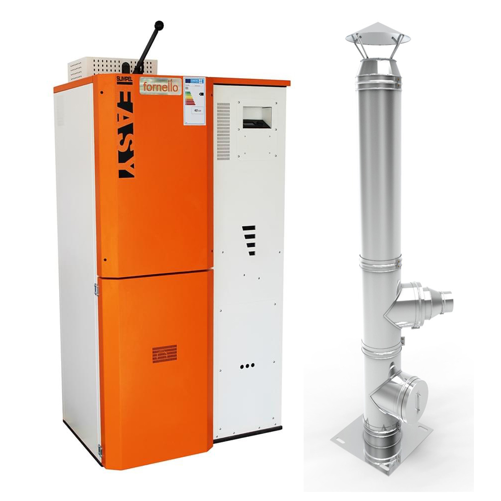 Centrală pe peleți Fornello Slimpell Easy 40 kW cu coș inox
