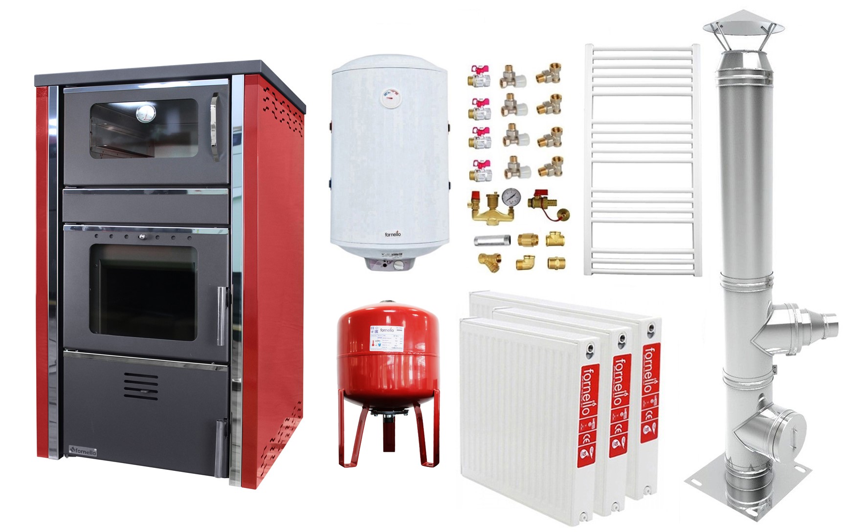 Termosemineu Fornello Avanos 32kW Pachet Complet