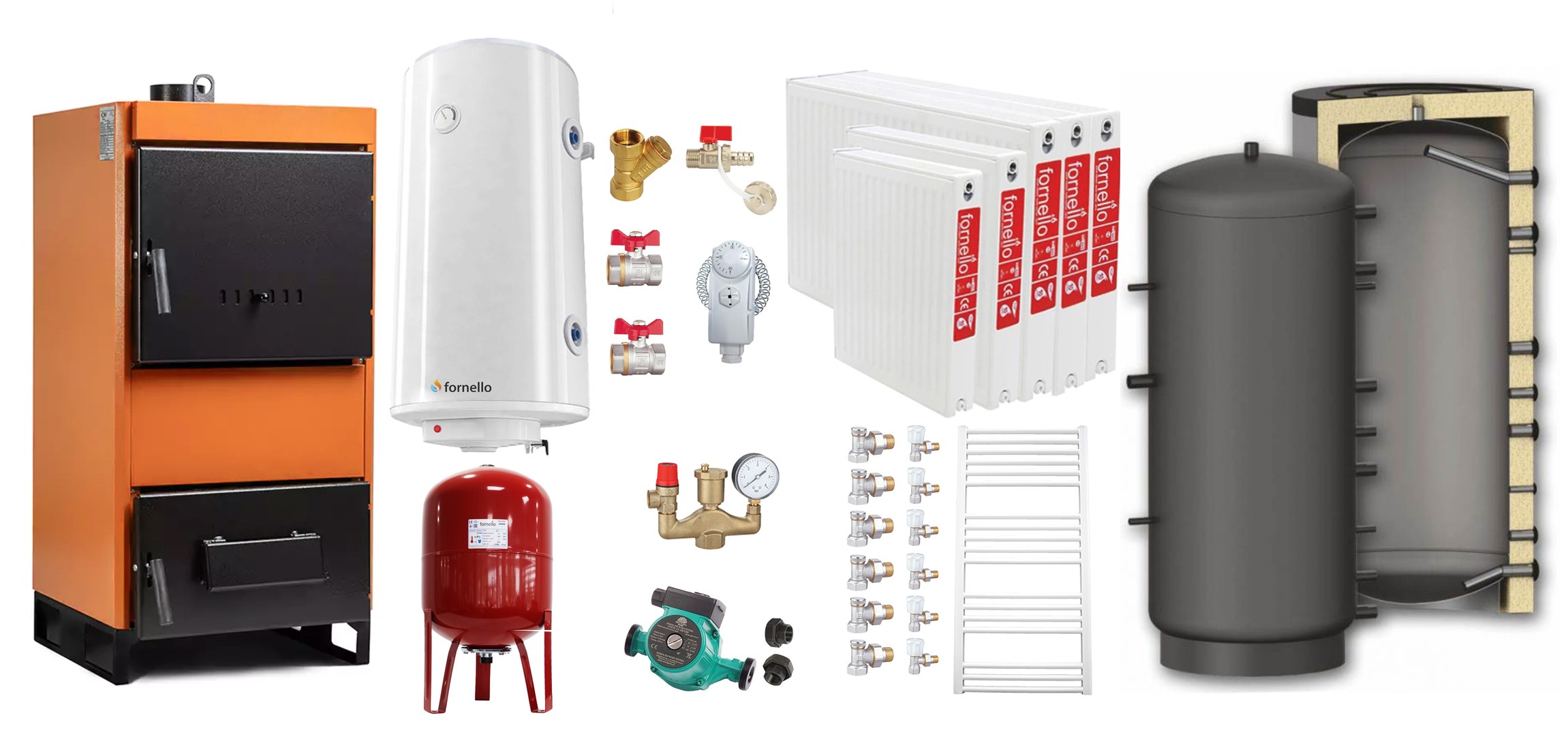 Pachet complet încălzire Fiama 35kW cu puffer 1000L