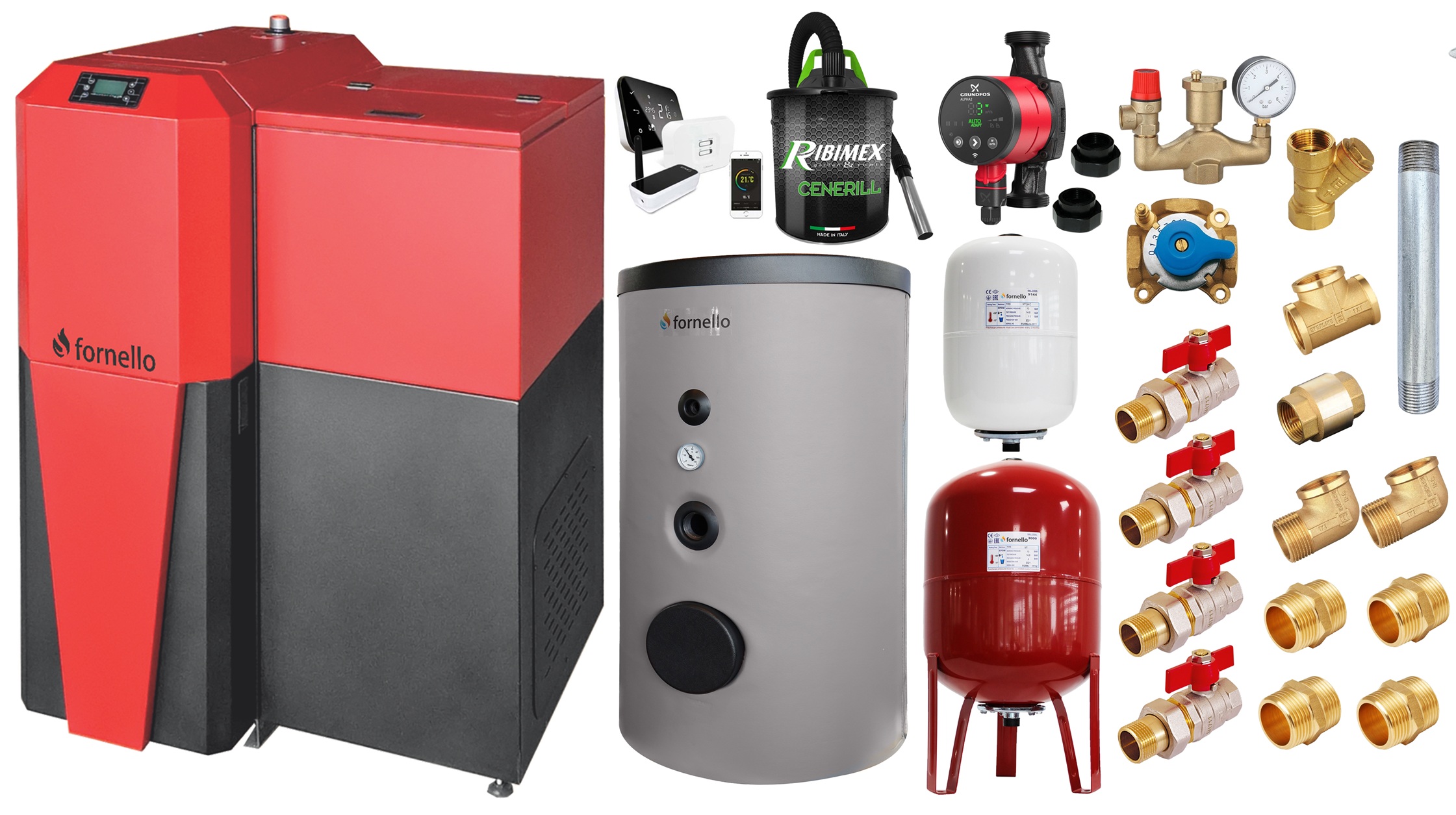 Pachet Centrală Mixtă Fornello Tera 28kW - Complet