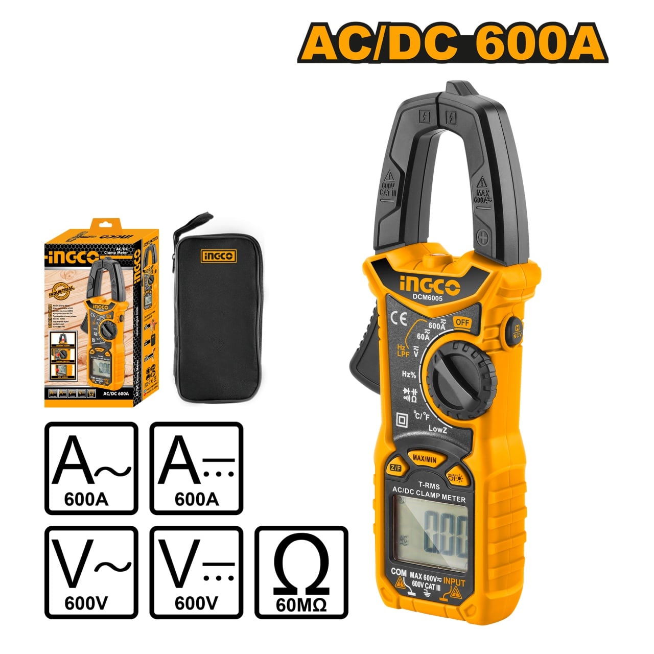Multimetru Clește Ingco DCM6005 600A