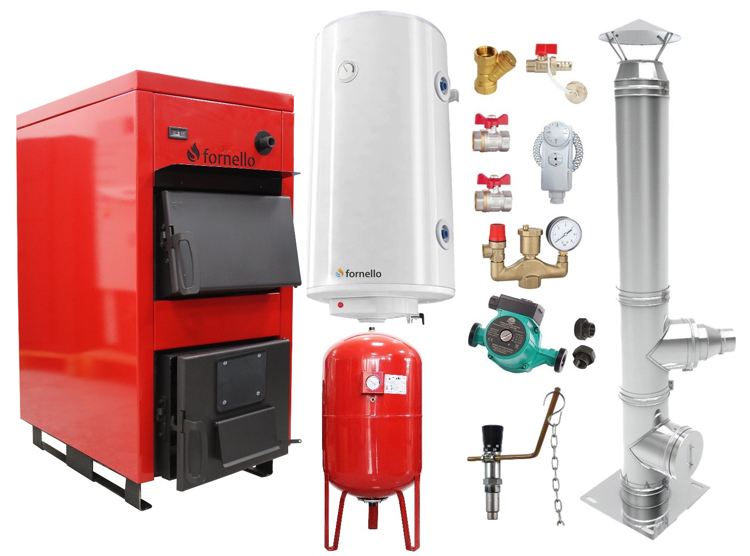 Centrala Lemn 50kW Fornello Pachet Complet