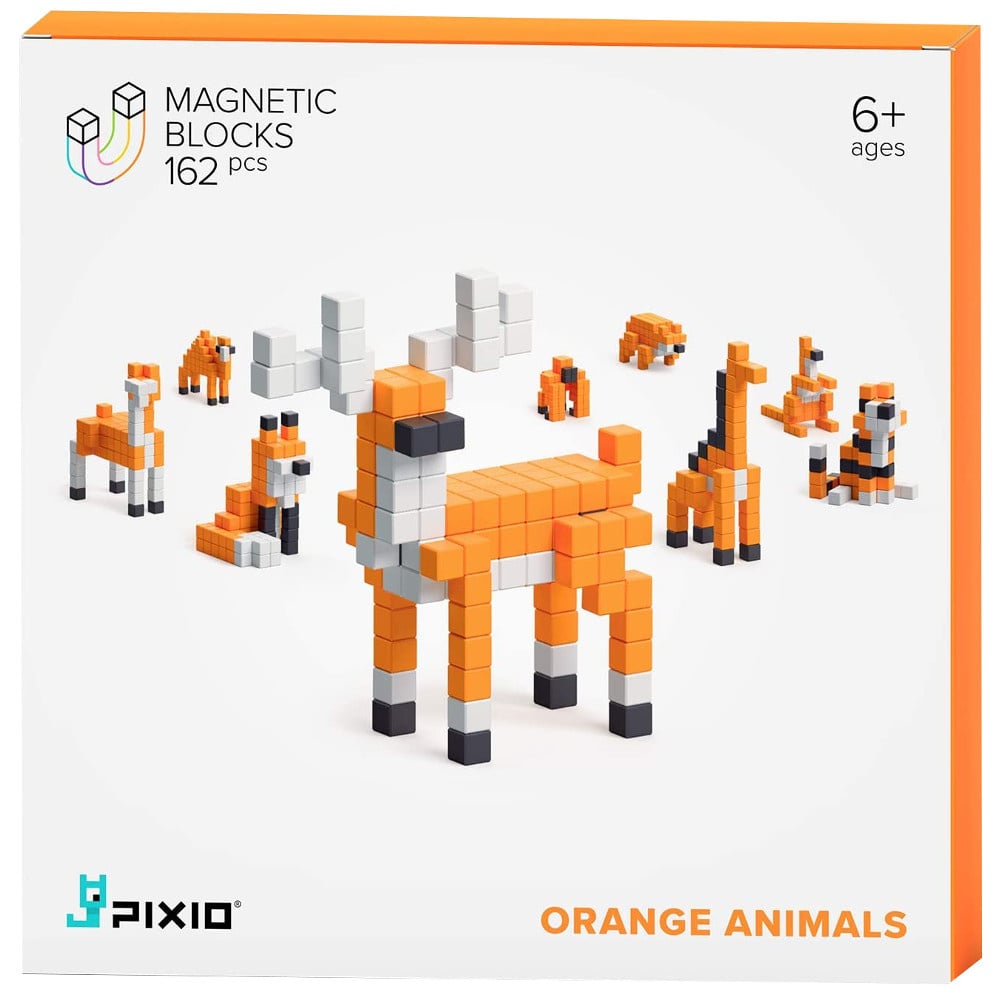 PIXIO Orange Animals - Set Construcție Magnetică