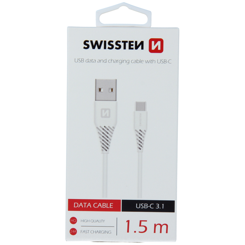 Cablu Swissten USB-C 1.5m Alb