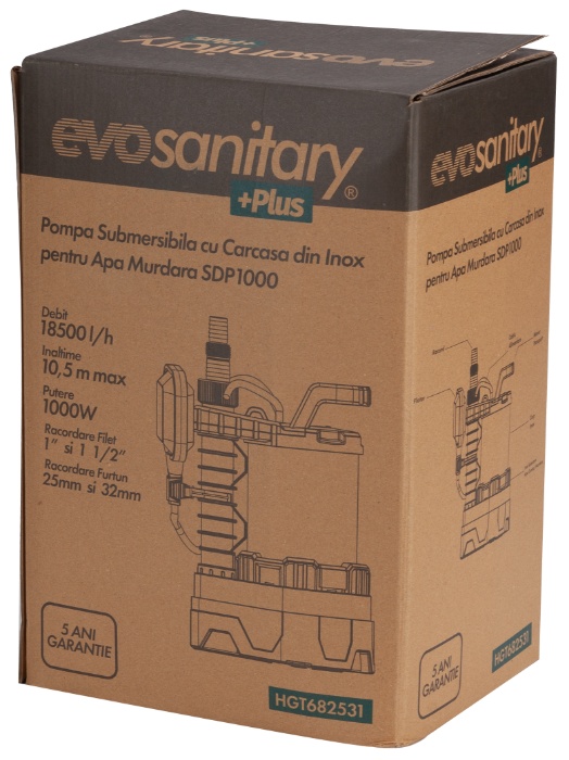 Pompa Submersibila Inox 1000W Apa Murdara Hidros - imagine 2