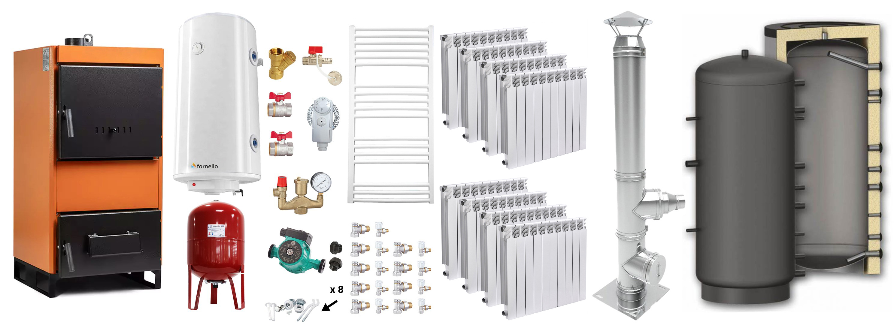 Pachet Centrală Lemne Fiama 45 kW Complet