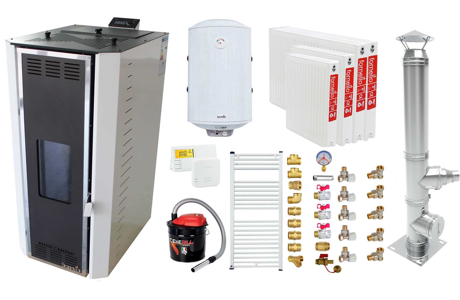 Pachet Termosemineu Peleti Fornello 35kW