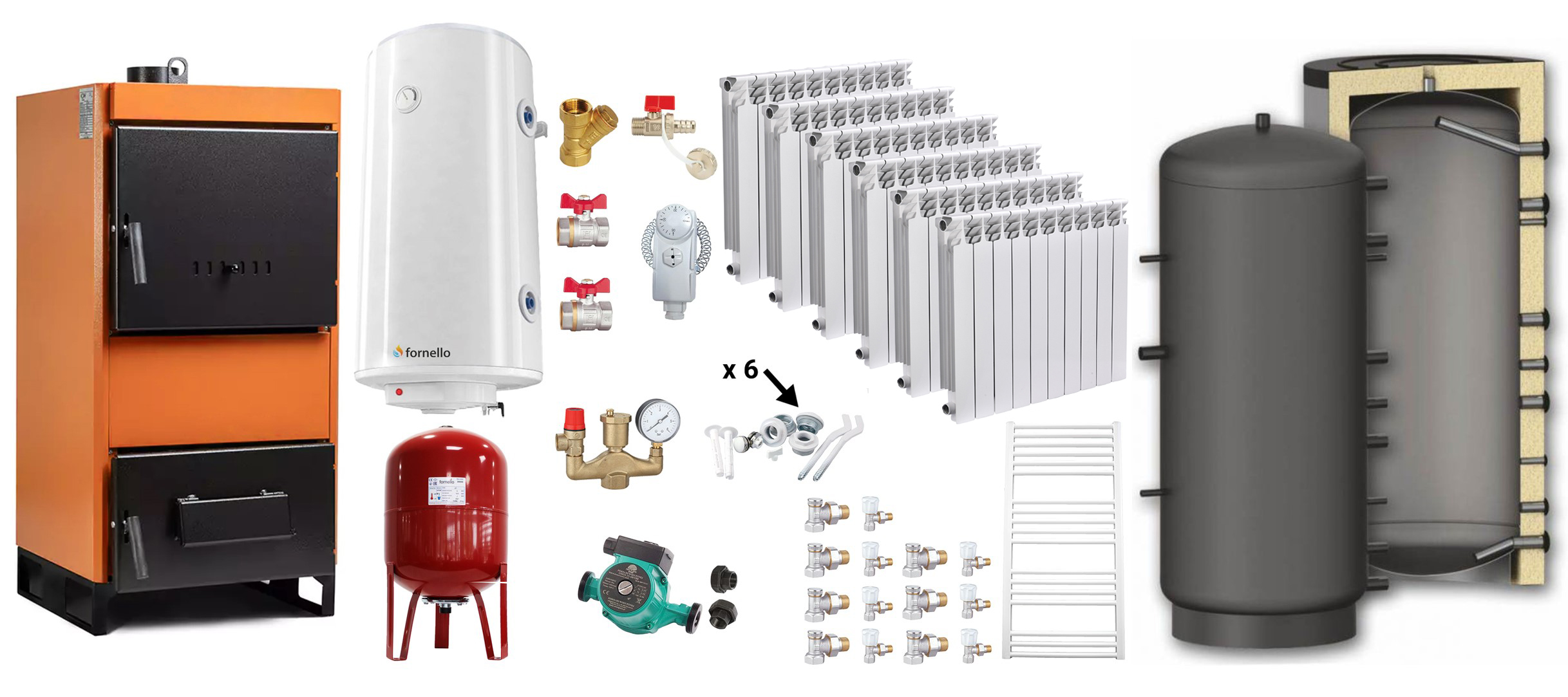 Pachet Centrală Fiama 35kW Combustibil Solid