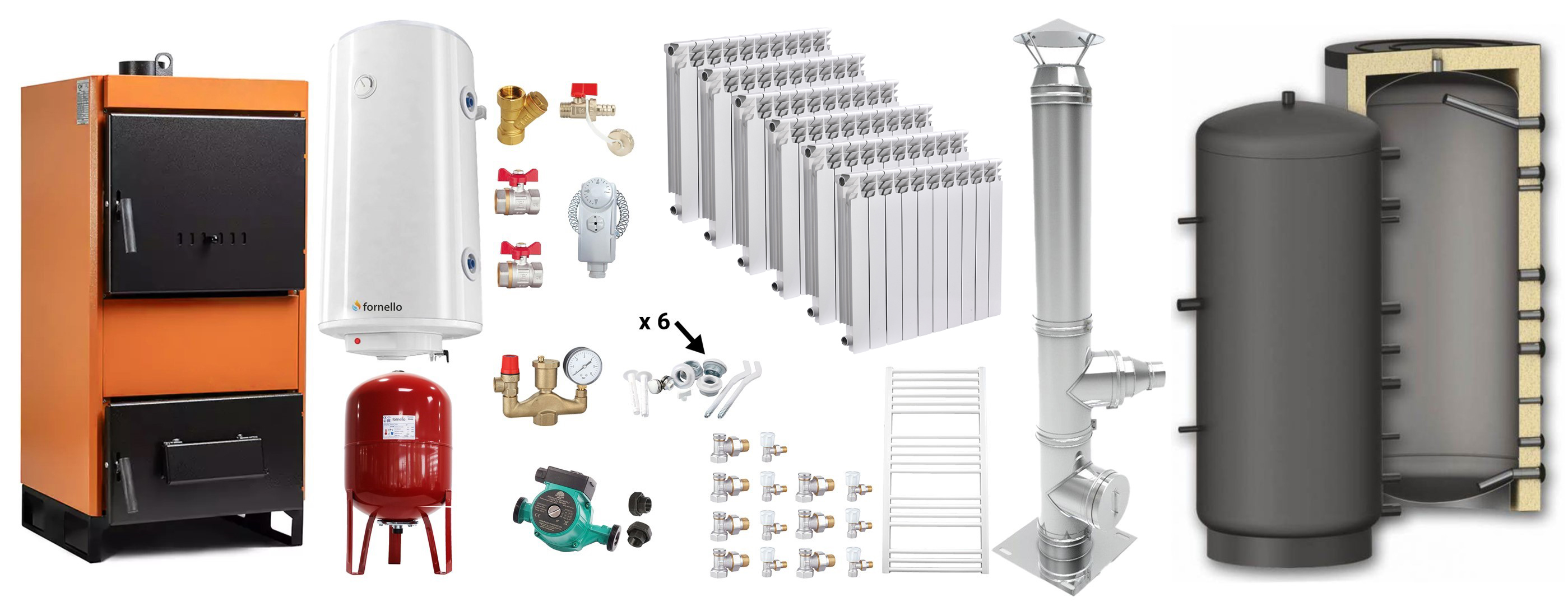 Pachet Centrală 35kW Combustibil Solid Complet