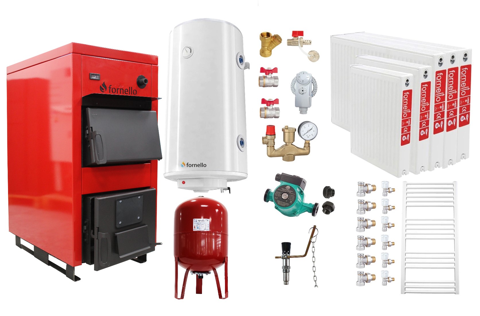 Pachet Centrală Solidă Fornello 35kW Complet
