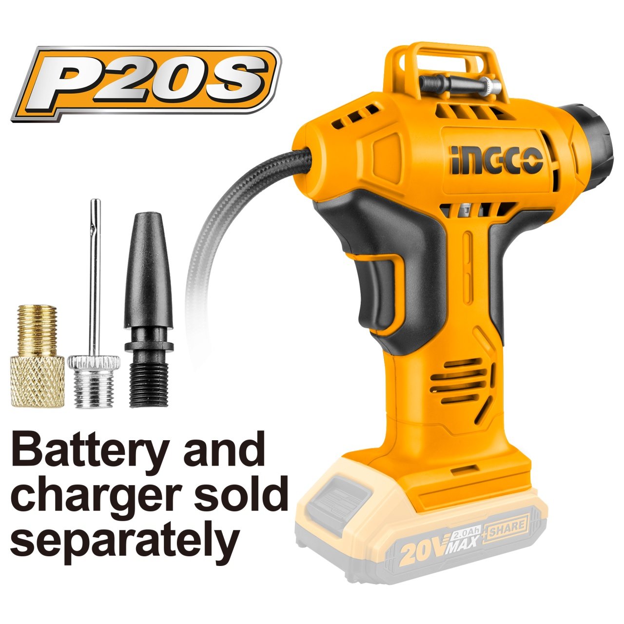 Compresor Aer Auto Ingco 20V 10 Bar Fara Acumulator