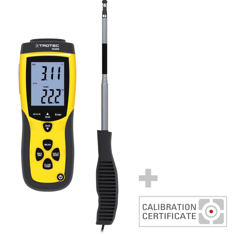 Anemometru profesional Trotec TA300+ certificat calibrare