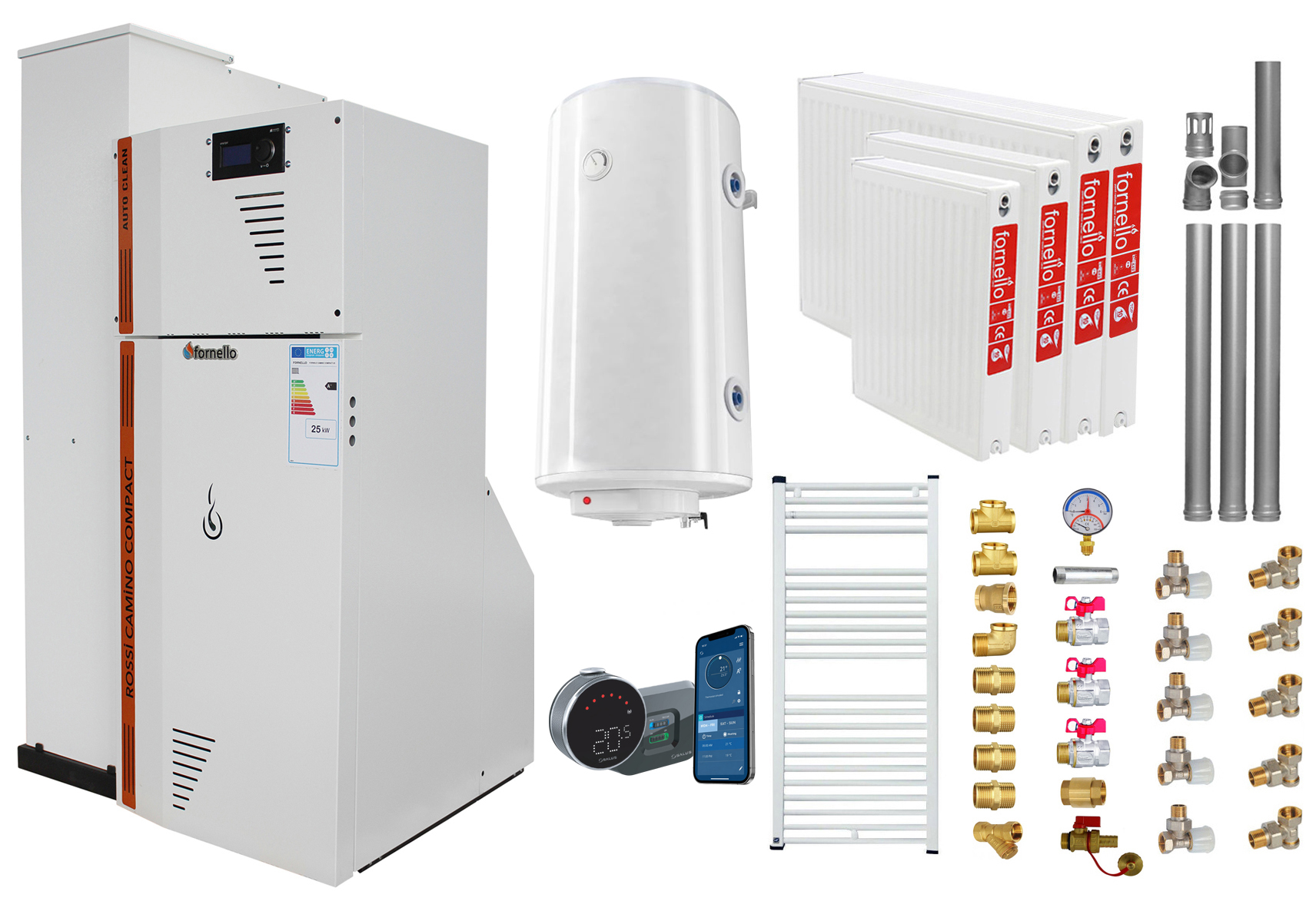 Centrala Peleti Fornello 25kw Pachet Complet - imagine 2